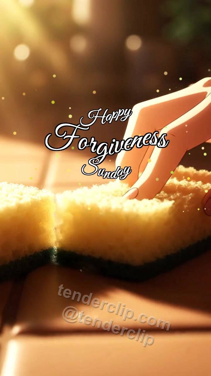 Animated greeting card about Happy Forgiveness Sunday: Soft Sponge Clears Trace