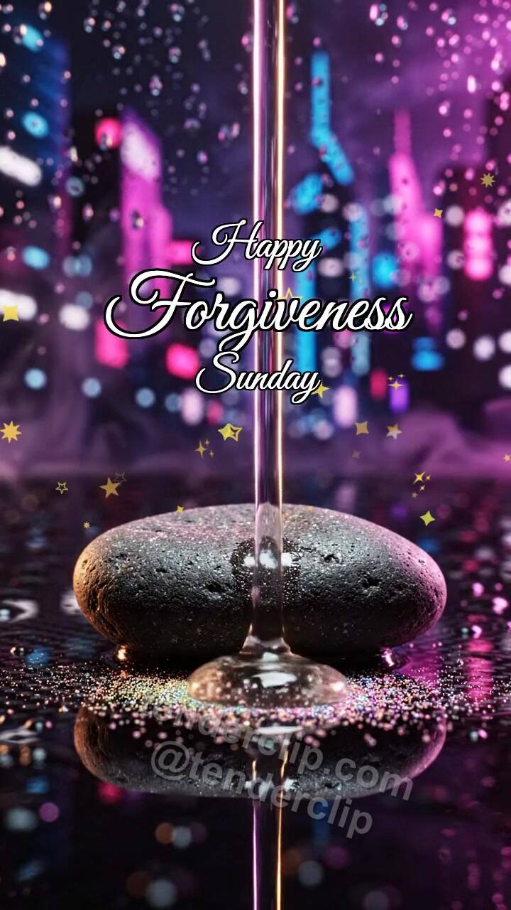 Animated greeting card about Happy Forgiveness Sunday: Warm Drop Washes Hurt