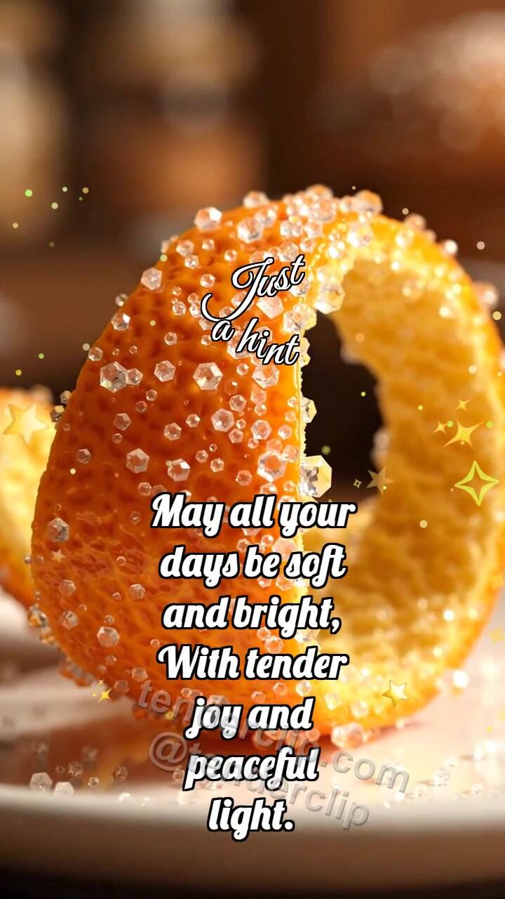 Animated greeting card about Just a hint: Candied Peel Holds Sugar