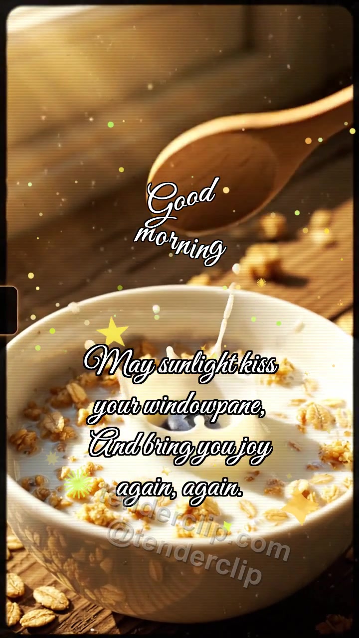 Animated greeting card about Good morning: Granola Meets Berry
