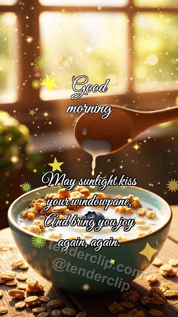 Animated greeting card about Good morning: Granola Meets Berry