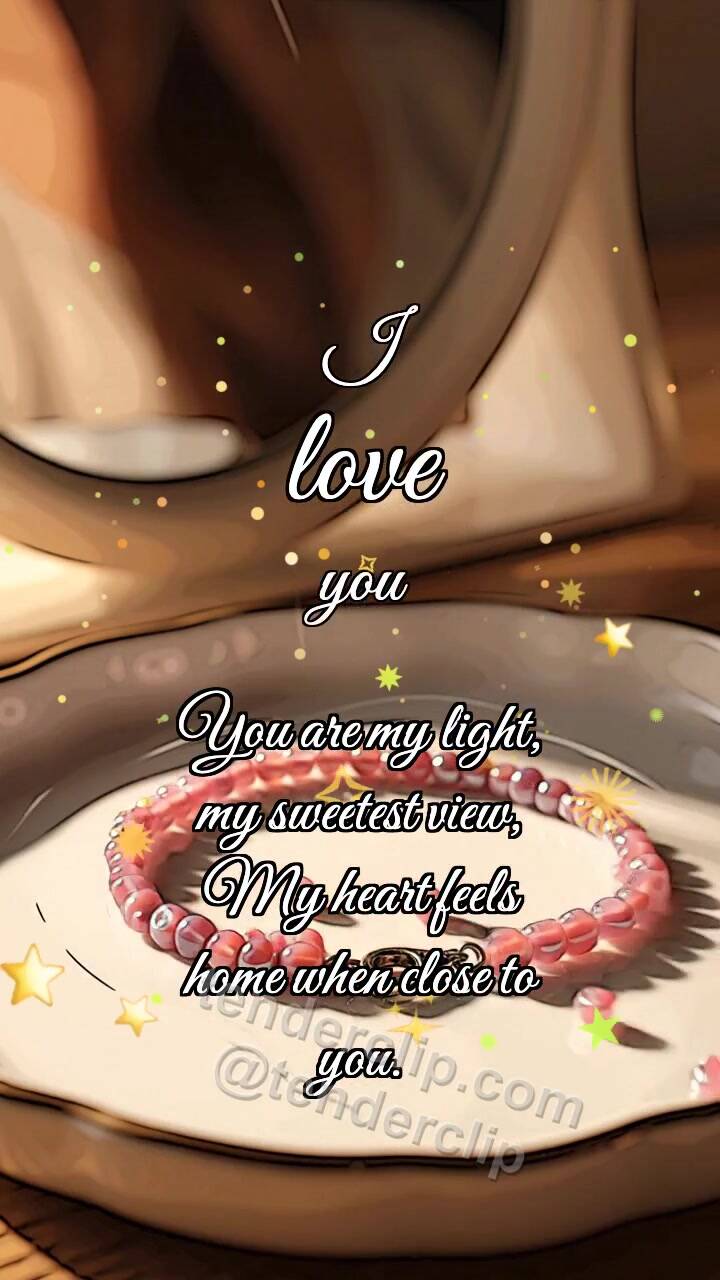 Animated greeting card about I love you: Beads Form Bracelet