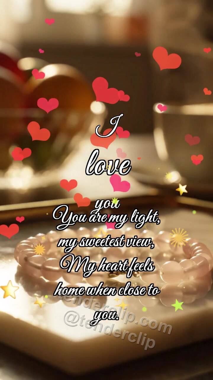 Animated greeting card about I love you: Beads Form Bracelet
