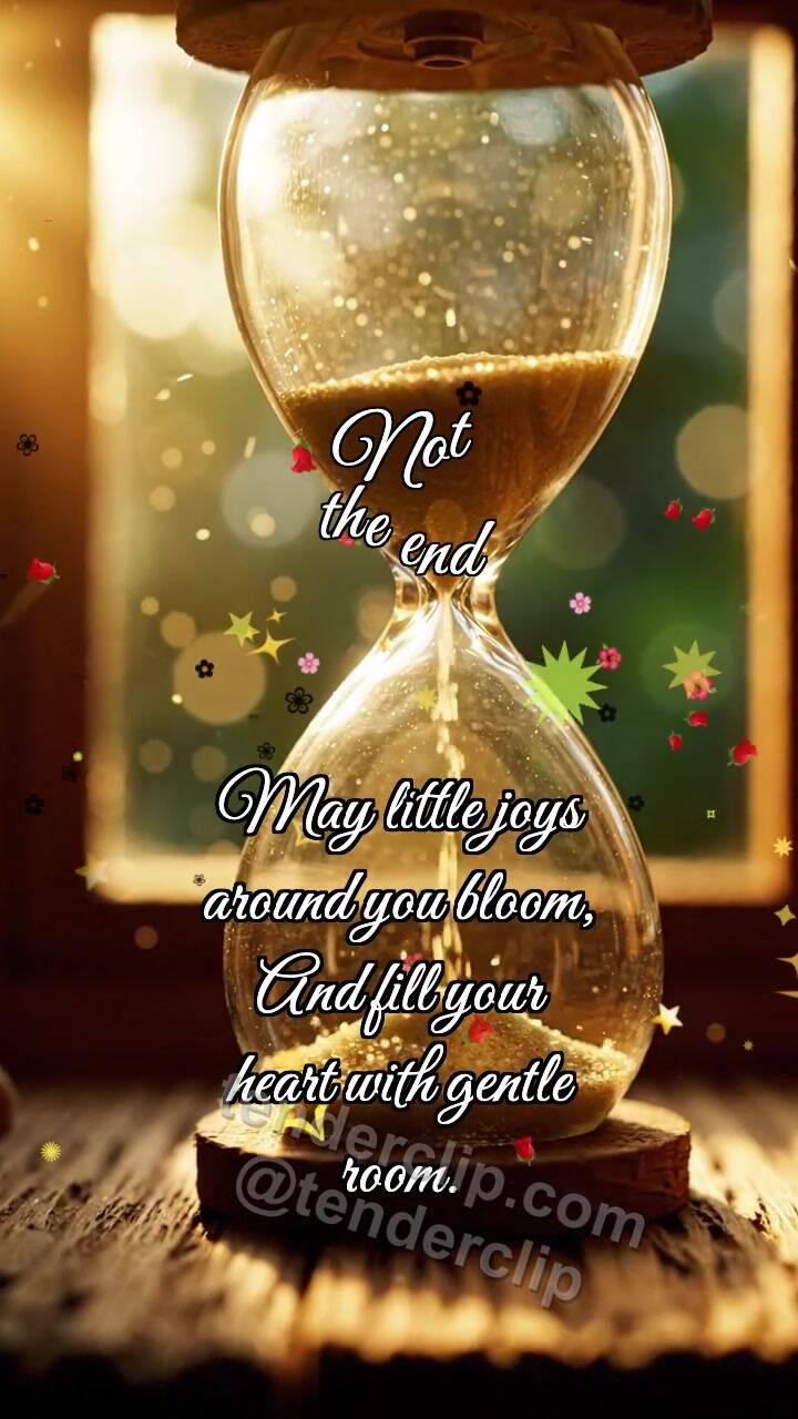 Animated greeting card about Not the end: Hourglass Draws Heart