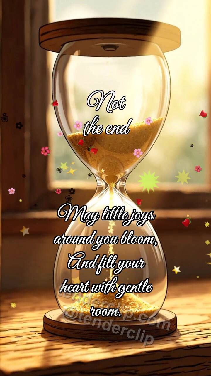 Animated greeting card about Not the end: Hourglass Draws Heart