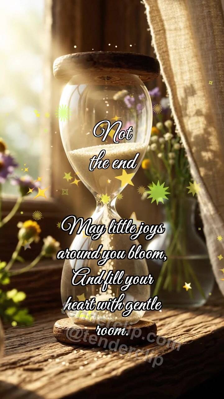 Animated greeting card about Not the end: Hourglass Draws Heart