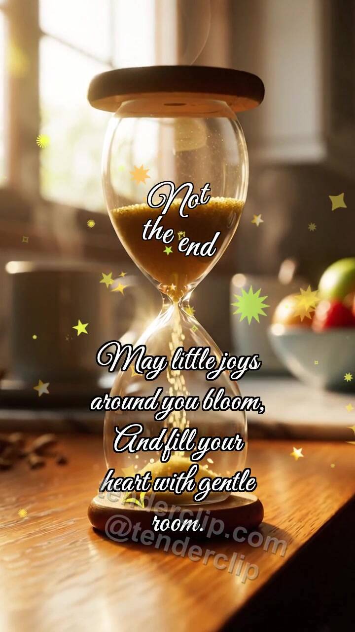 Animated greeting card about Not the end: Hourglass Draws Heart