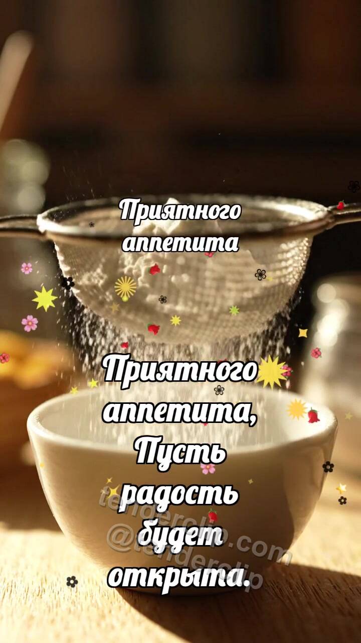 Анимационная открытка на тему Приятного аппетита: Сито выпускает облачко