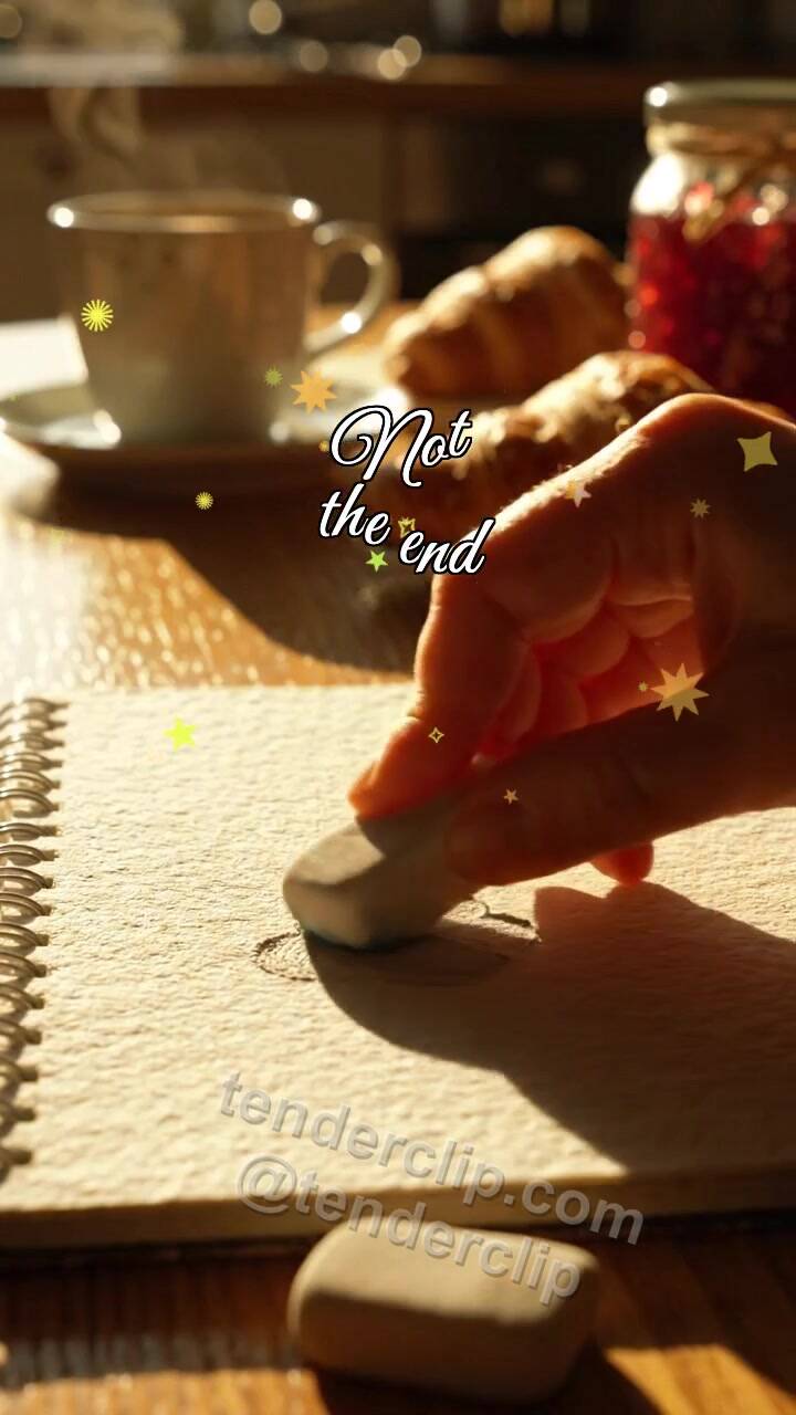Animated greeting card about Not the end: Eraser Moves Cloud
