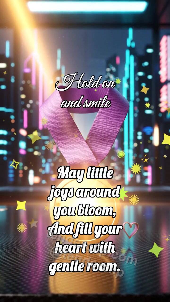 Animated greeting card about Hold on and smile: Medal Catches Sunbeam