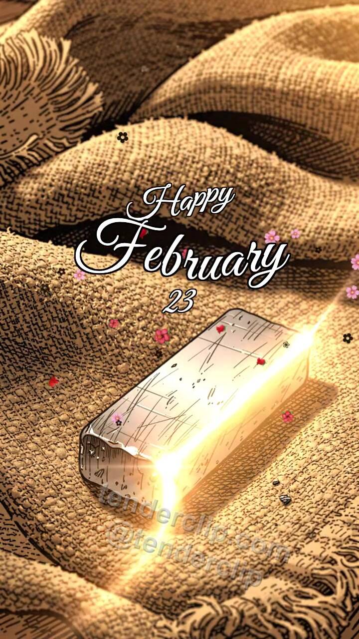 Animated greeting card about Happy February 23: Magnesium Bar Catches Glint
