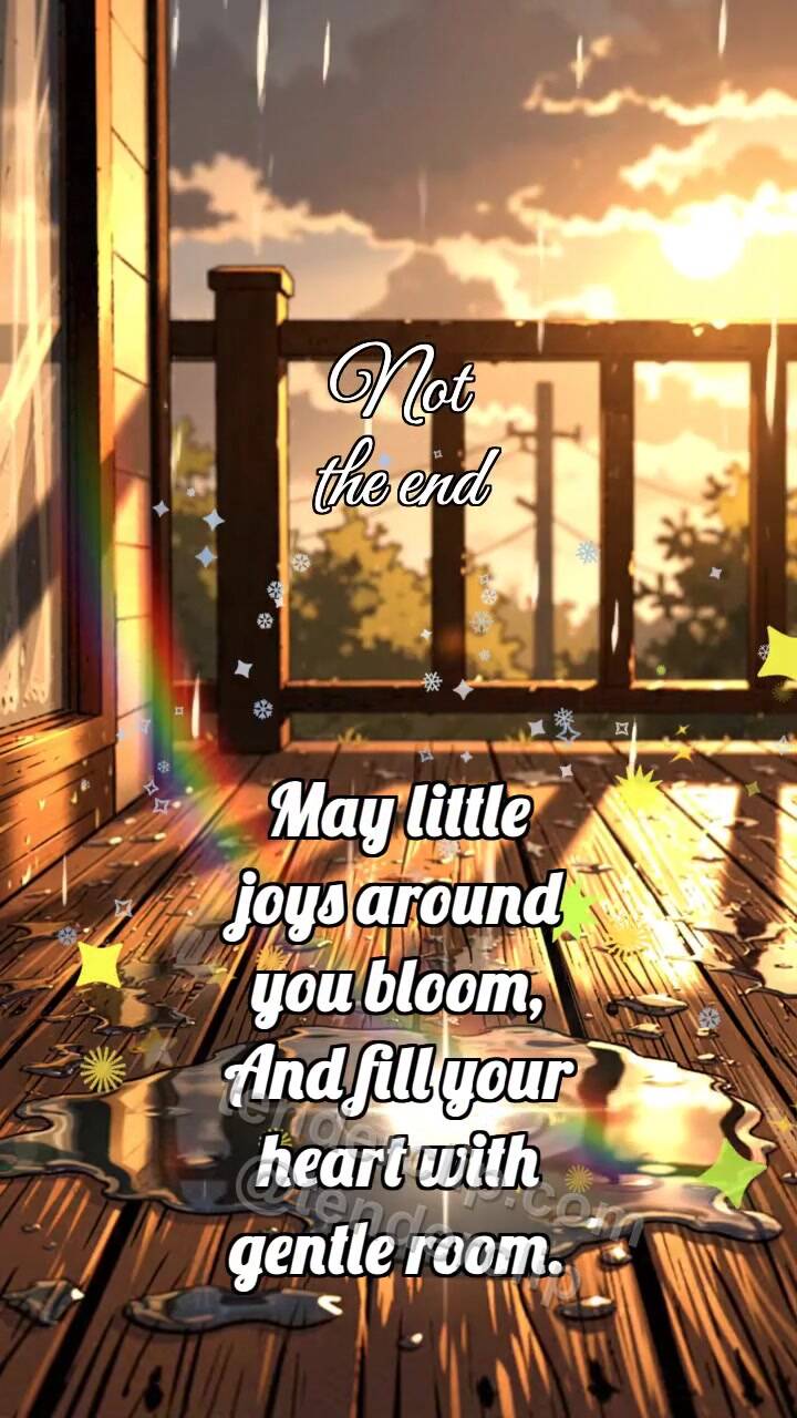 Animated greeting card about Not the end: Rainbow Touches Puddle