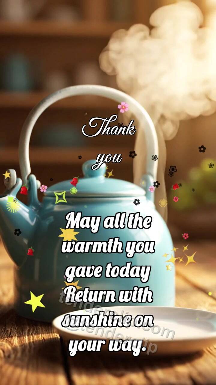 Animated greeting card about Thank you: Kettle Shares Steam