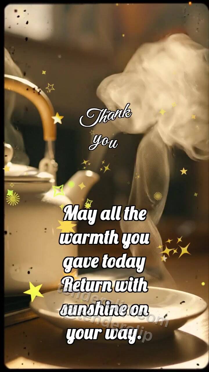 Animated greeting card about Thank you: Kettle Shares Steam
