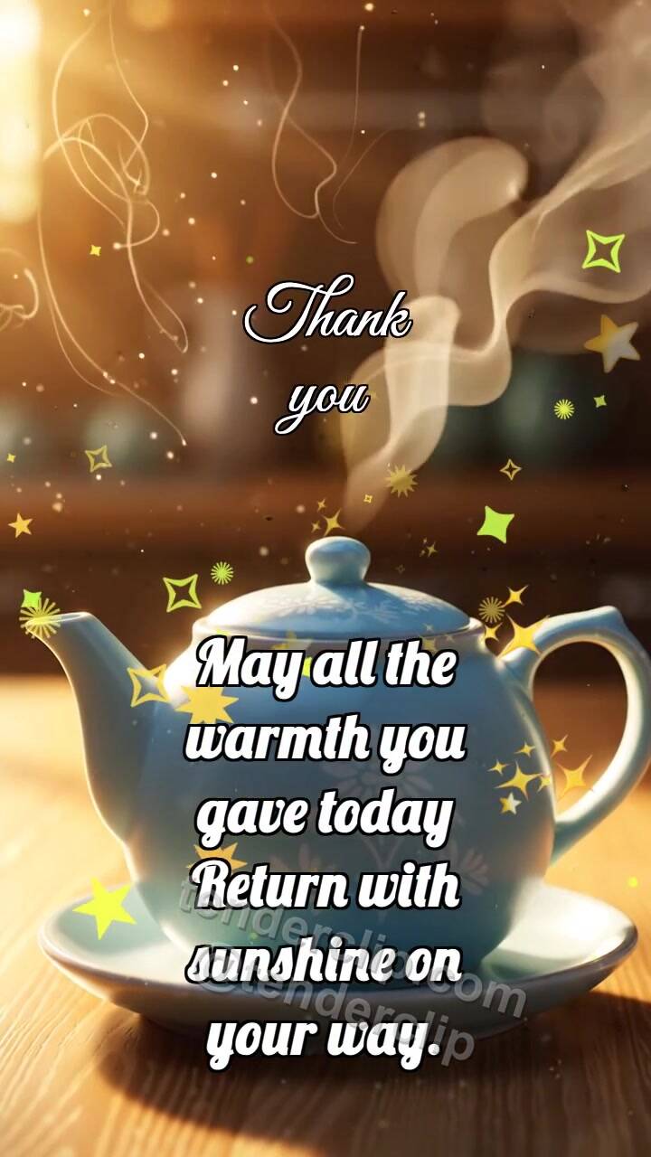 Animated greeting card about Thank you: Kettle Shares Steam