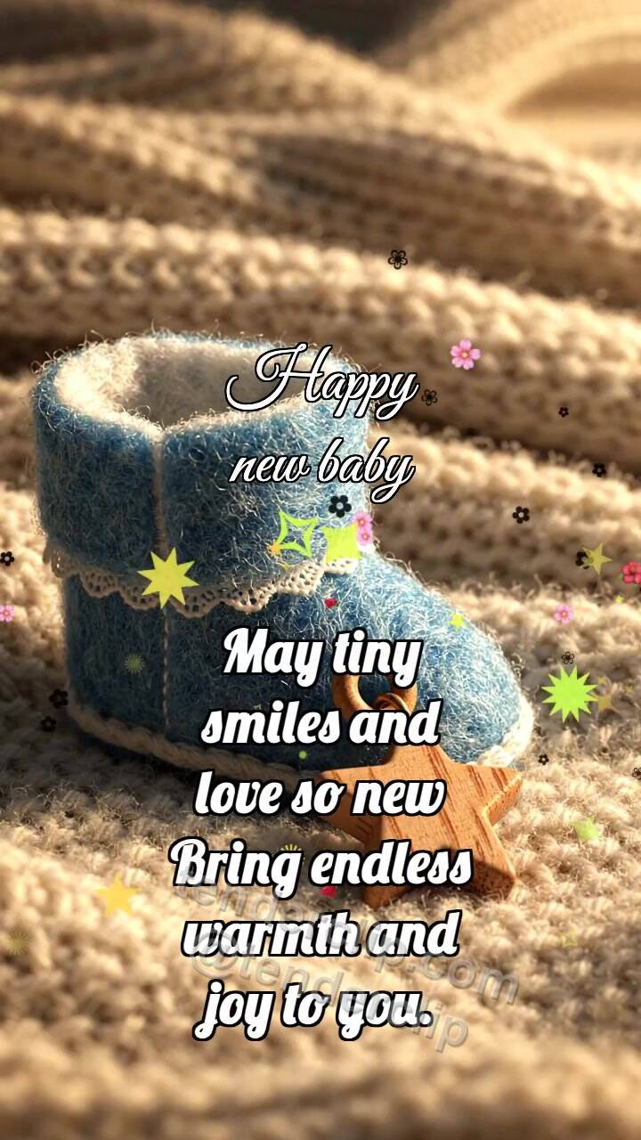 Animated greeting card about Happy new baby: Bootie Rocks Star