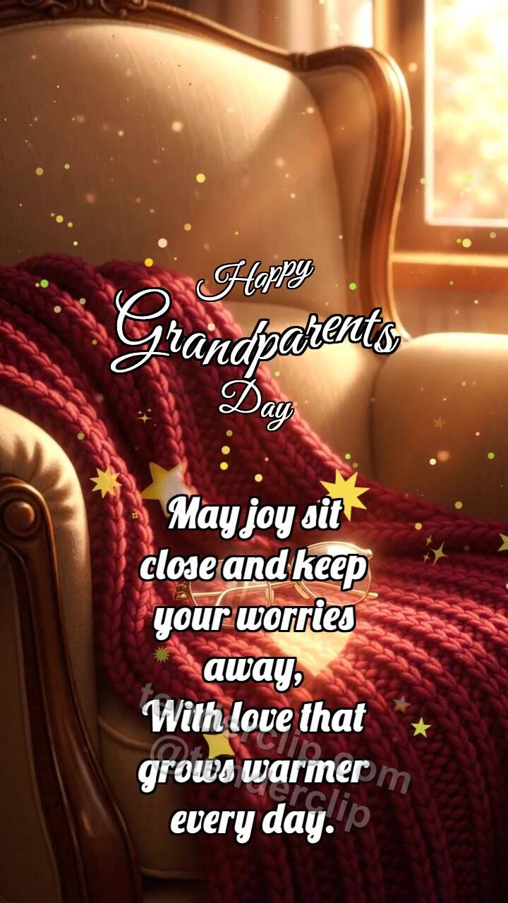 Animated greeting card about Happy Grandparents Day: Glasses Catch Sunset