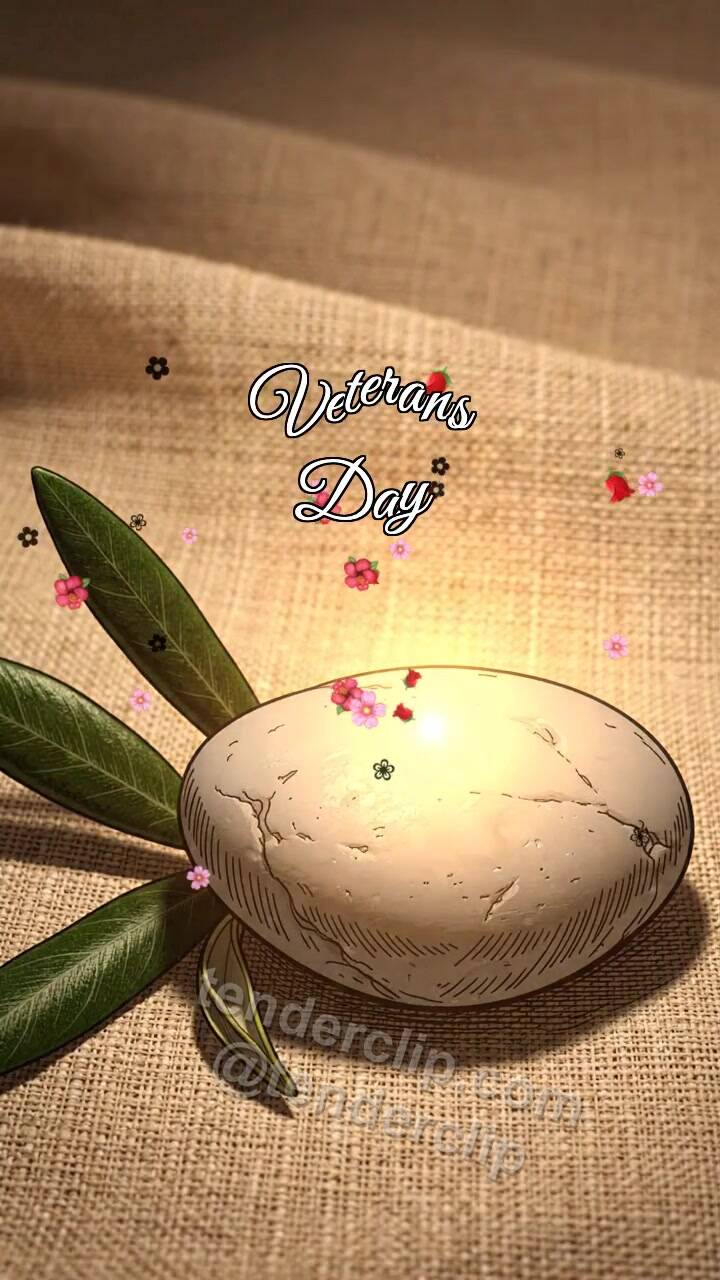 Animated greeting card about Veterans Day: Peaceful Pebble Keeps Light