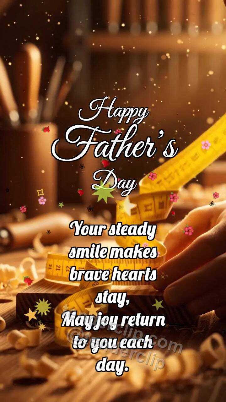 Animated greeting card about Happy Father’s Day: Tape Measure Hugs Board