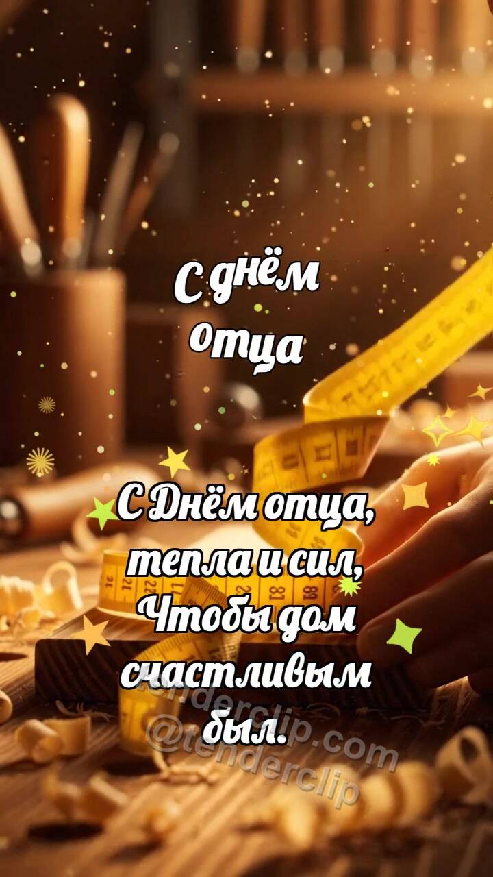 Анимационная открытка на тему С днём отца: Рулетка обнимает доску