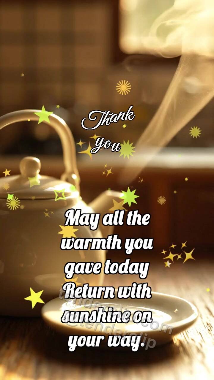 Animated greeting card about Thank you: Kettle Shares Steam