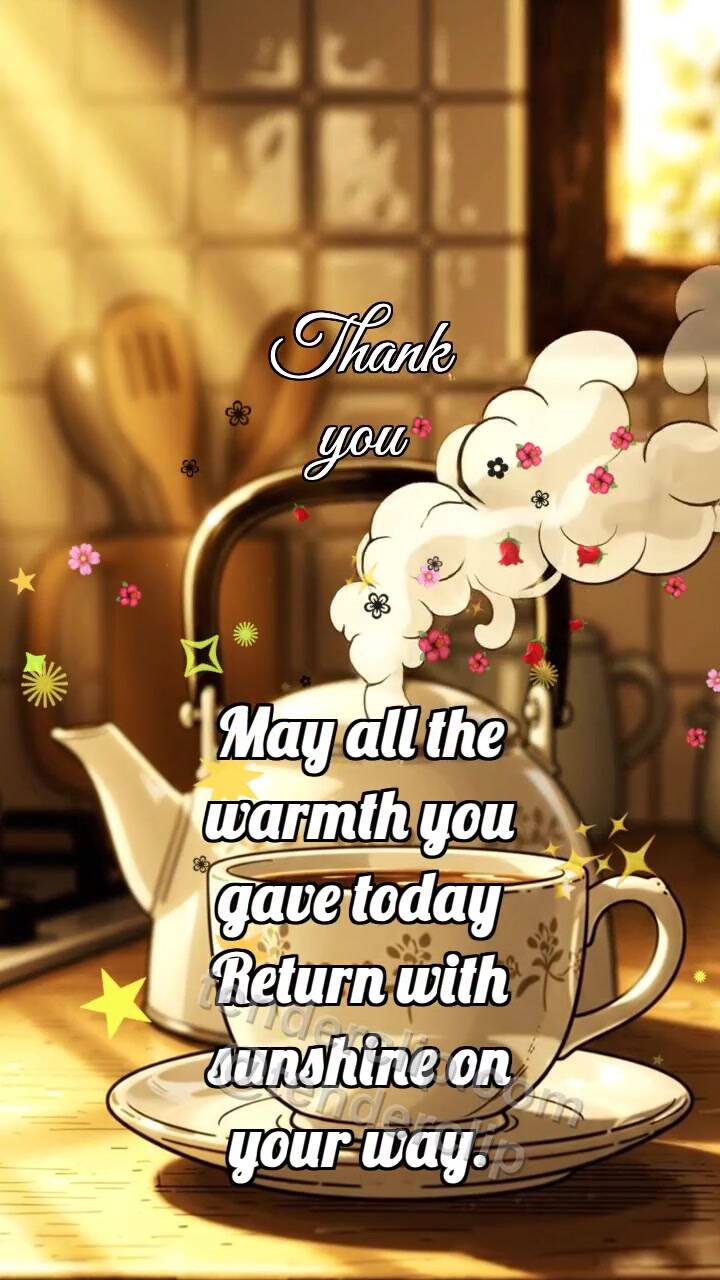 Animated greeting card about Thank you: Kettle Shares Steam