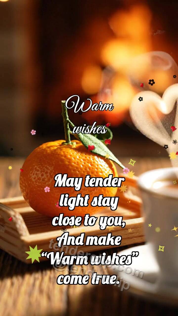 Animated greeting card about Warm wishes: Pine Tray Brings Mandarin