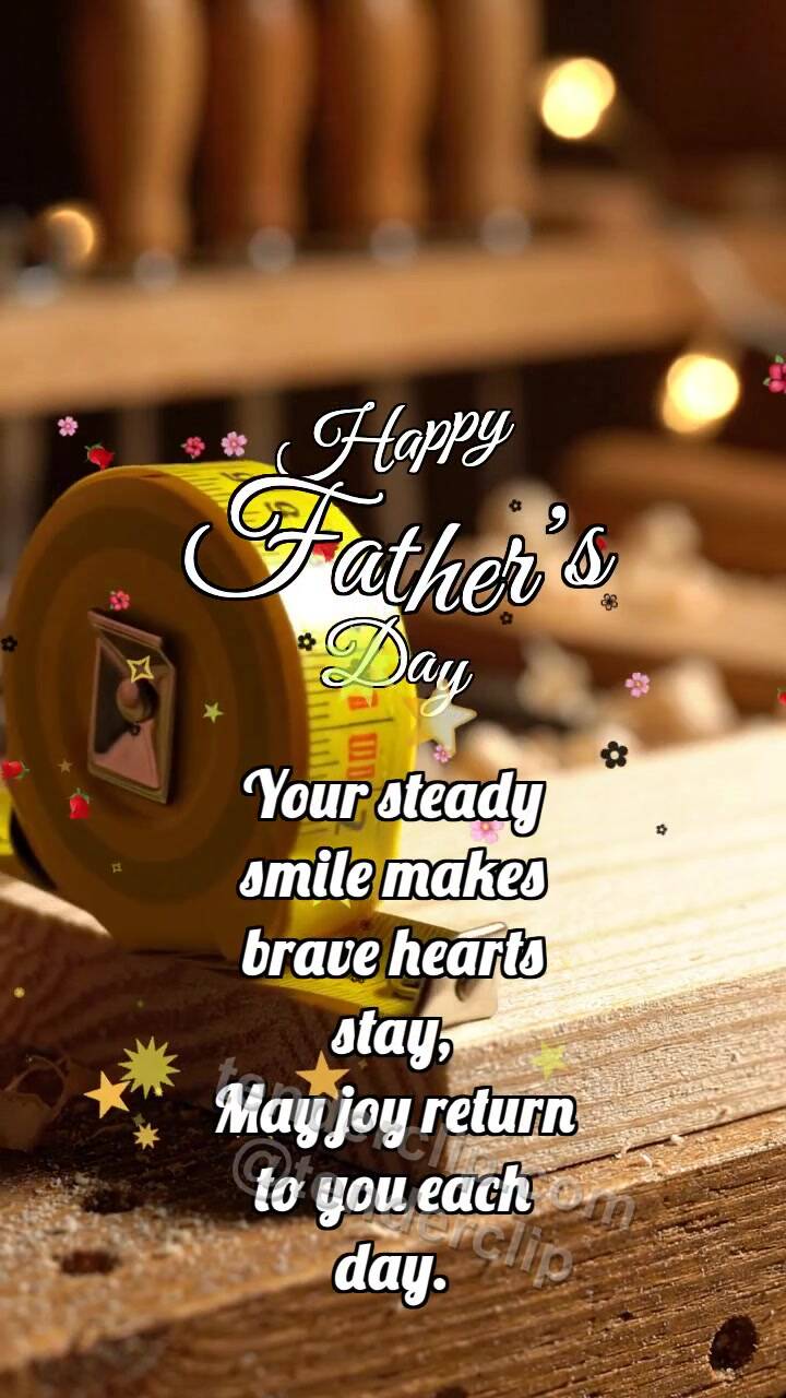 Animated greeting card about Happy Father’s Day: Tape Measure Hugs Board