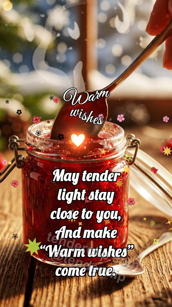 Animated greeting card about Warm wishes: Jam Glows Spoon