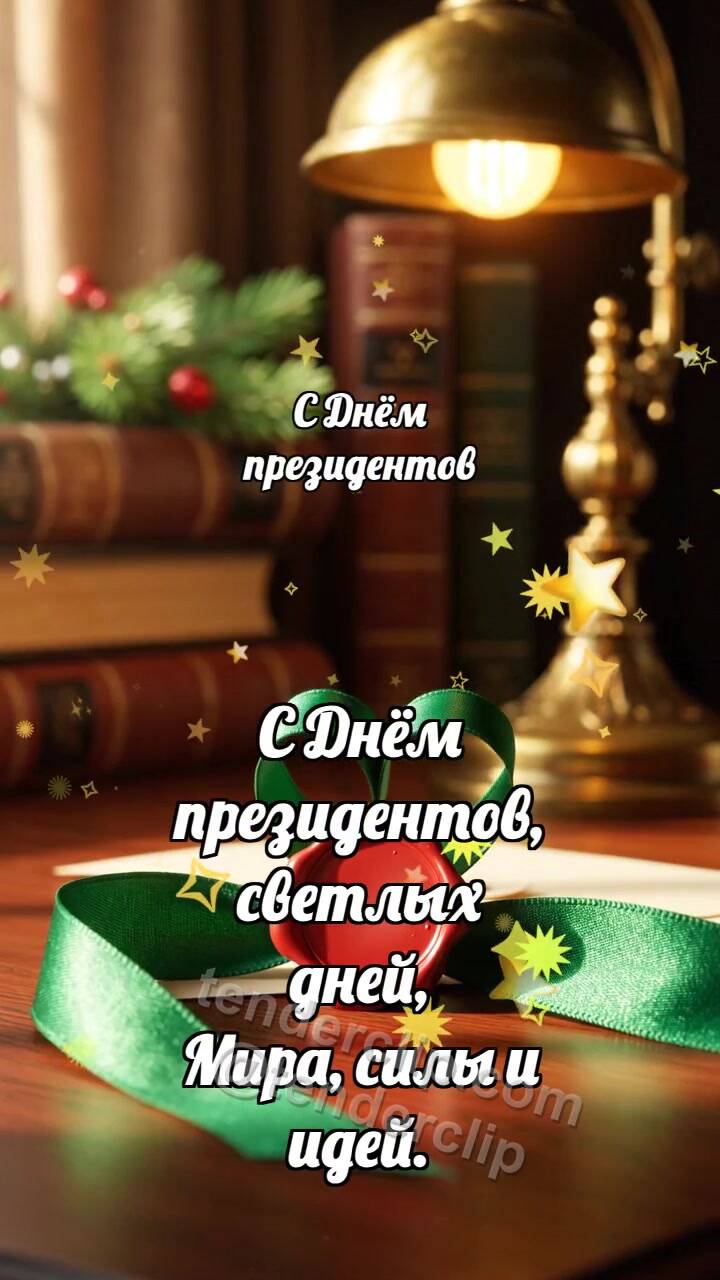 Анимационная открытка на тему С Днём президентов: Печать греет ленту