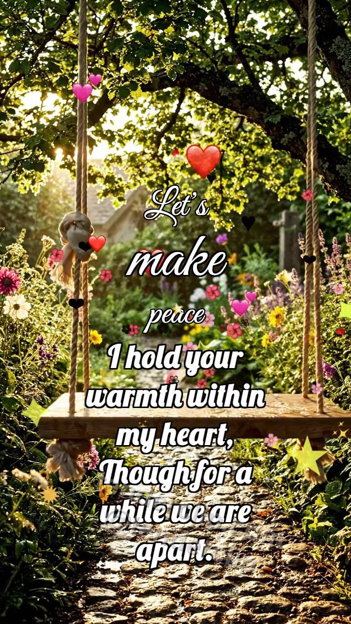 Animated greeting card about Let’s make peace: Swing Waits Breeze