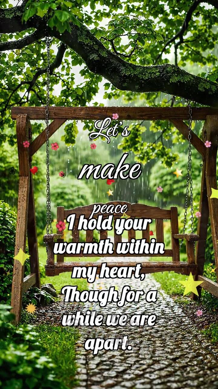 Animated greeting card about Let’s make peace: Swing Waits Breeze