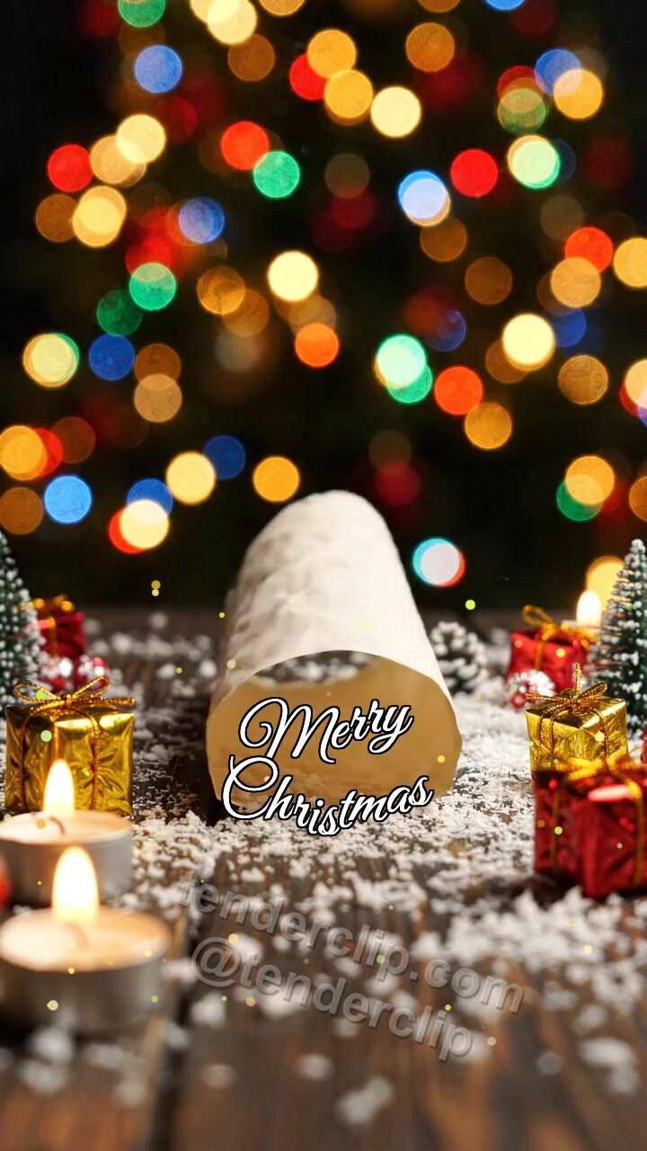 Animated greeting card about Merry Christmas: paper path leads to the symbol