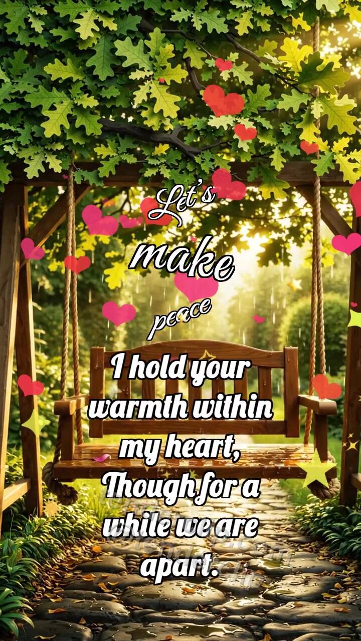 Animated greeting card about Let’s make peace: Swing Waits Breeze