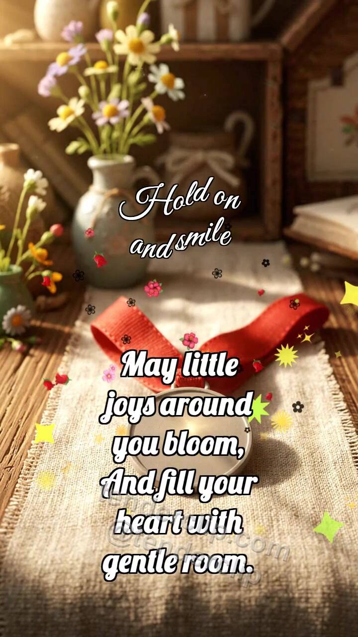 Animated greeting card about Hold on and smile: Medal Catches Sunbeam