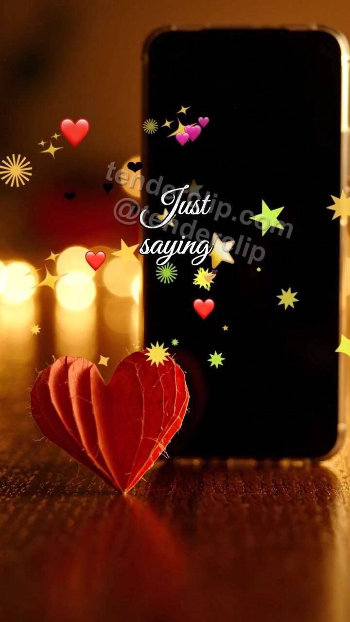 Animated greeting card about Just saying: cursor blinks silently