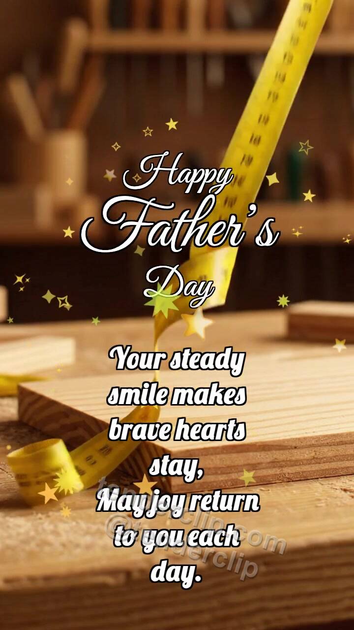 Animated greeting card about Happy Father’s Day: Tape Measure Hugs Board