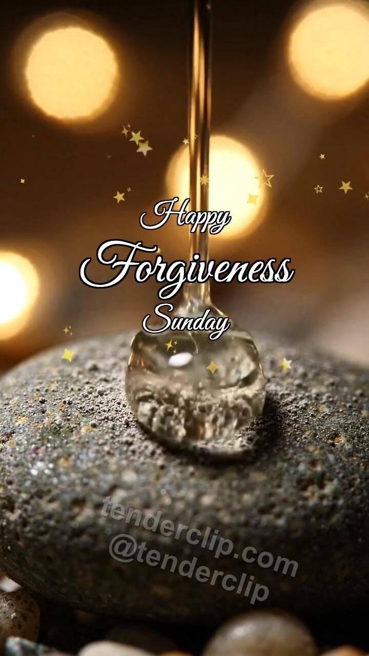 Animated greeting card about Happy Forgiveness Sunday: Warm Drop Washes Hurt