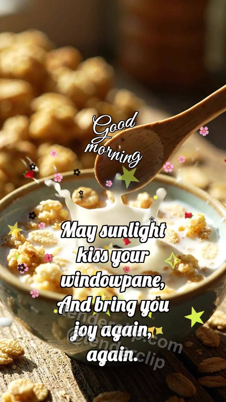 Animated greeting card about Good morning: Granola Meets Berry