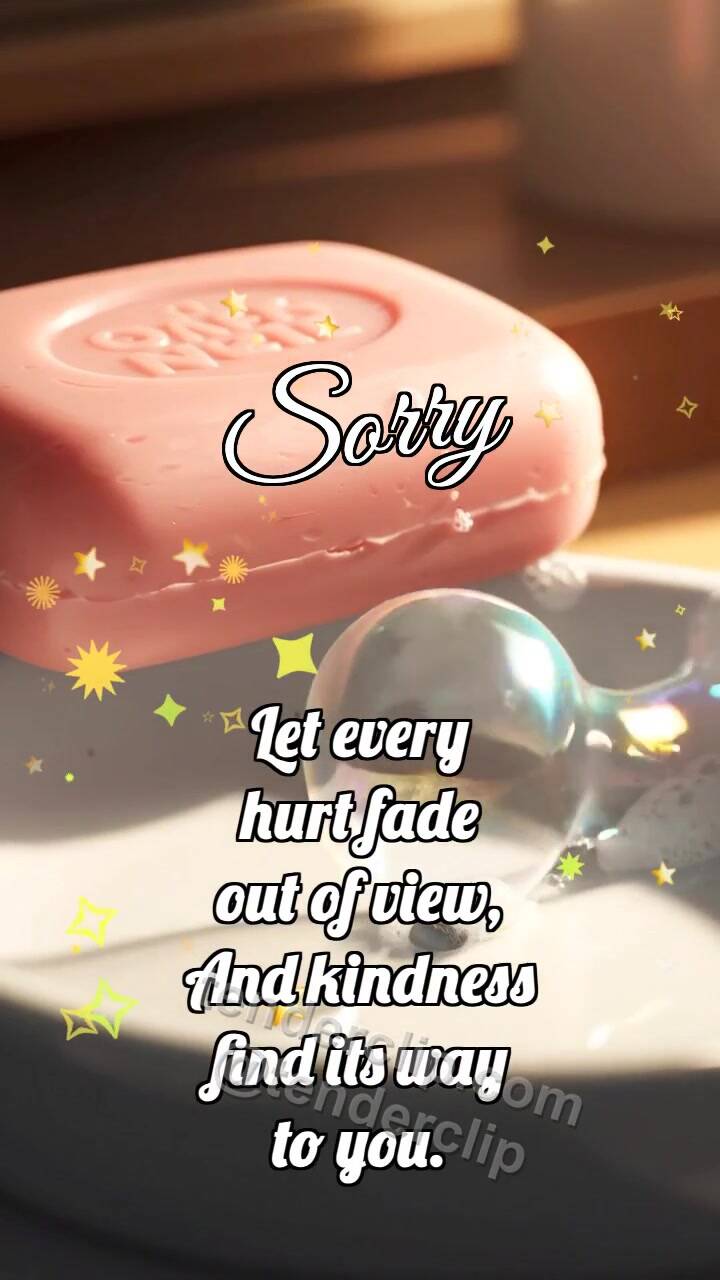 Animated greeting card about Sorry: Soap Clears Speck