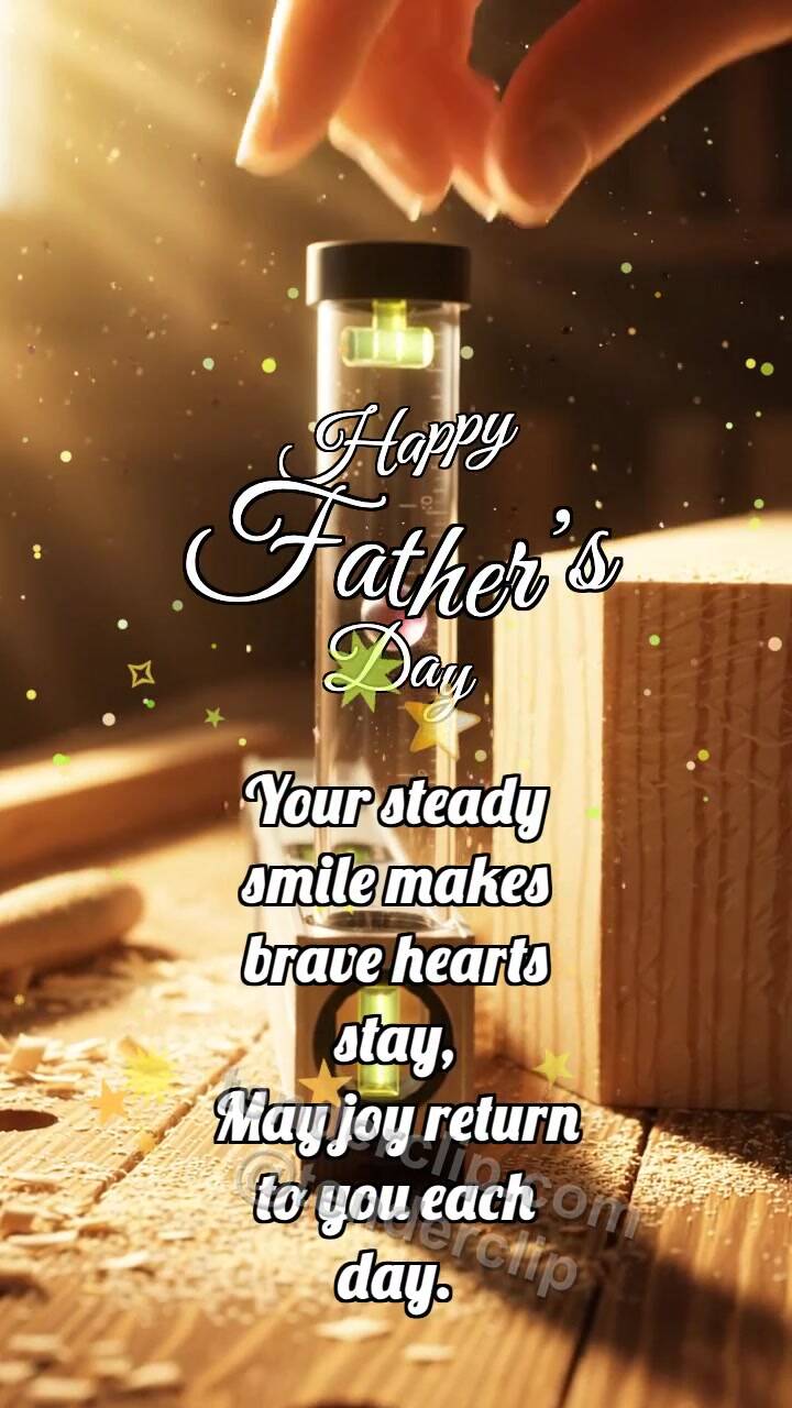 Animated greeting card about Happy Father’s Day: Level Catches Bubble