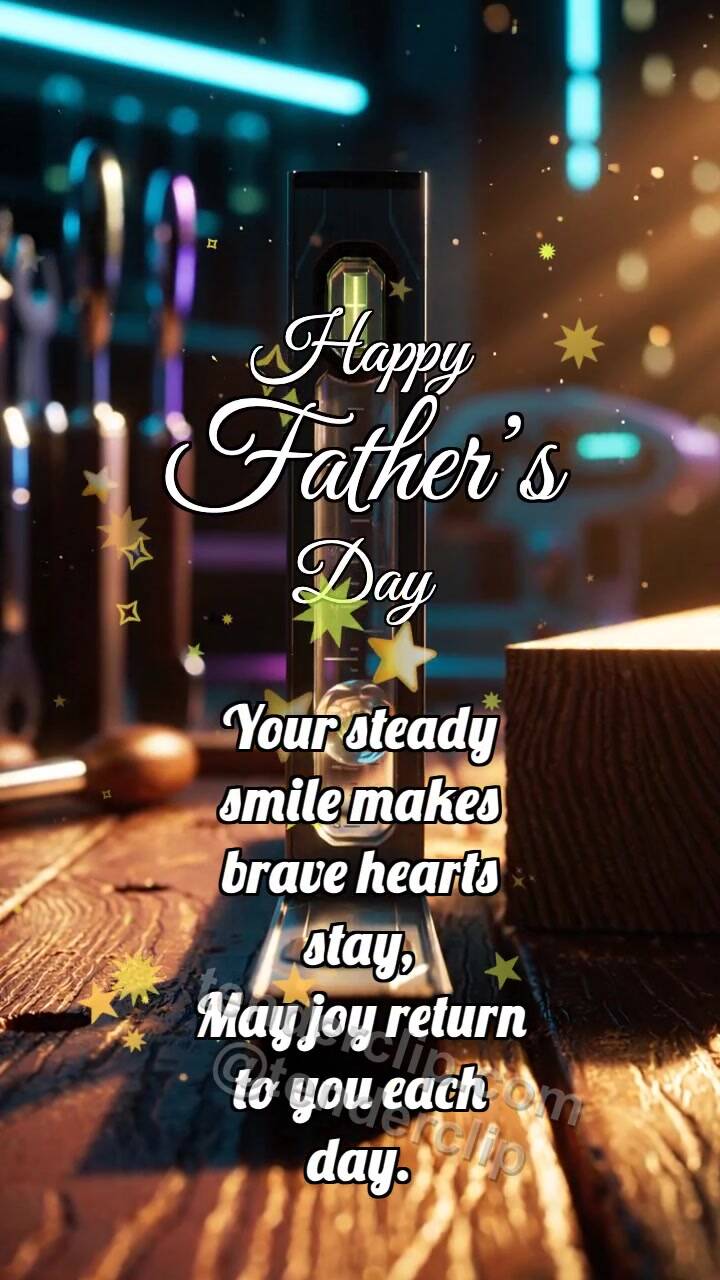 Animated greeting card about Happy Father’s Day: Level Catches Bubble