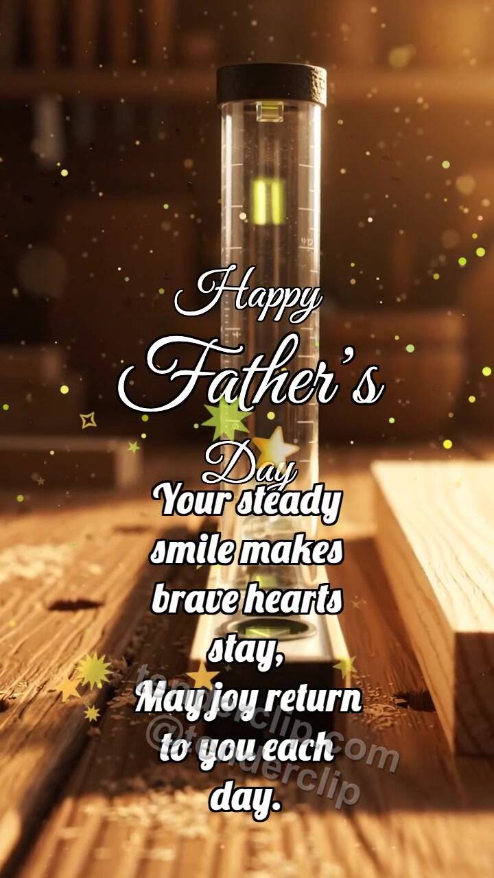 Animated greeting card about Happy Father’s Day: Level Catches Bubble