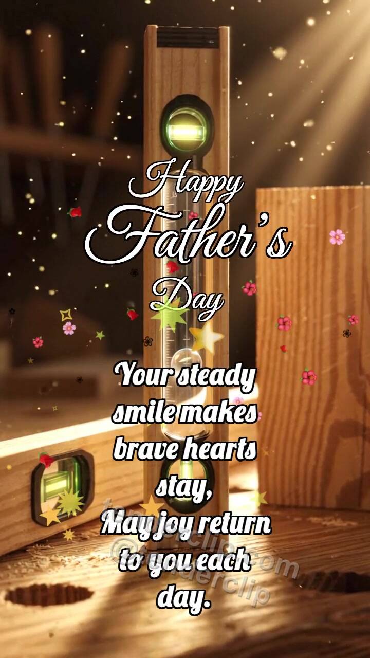 Animated greeting card about Happy Father’s Day: Level Catches Bubble