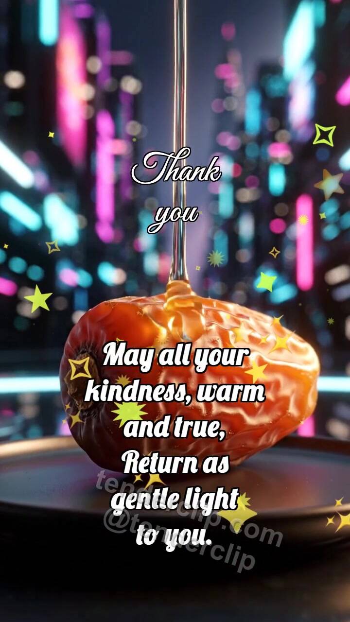 Animated greeting card about Thank you: Date Shares Sweetness