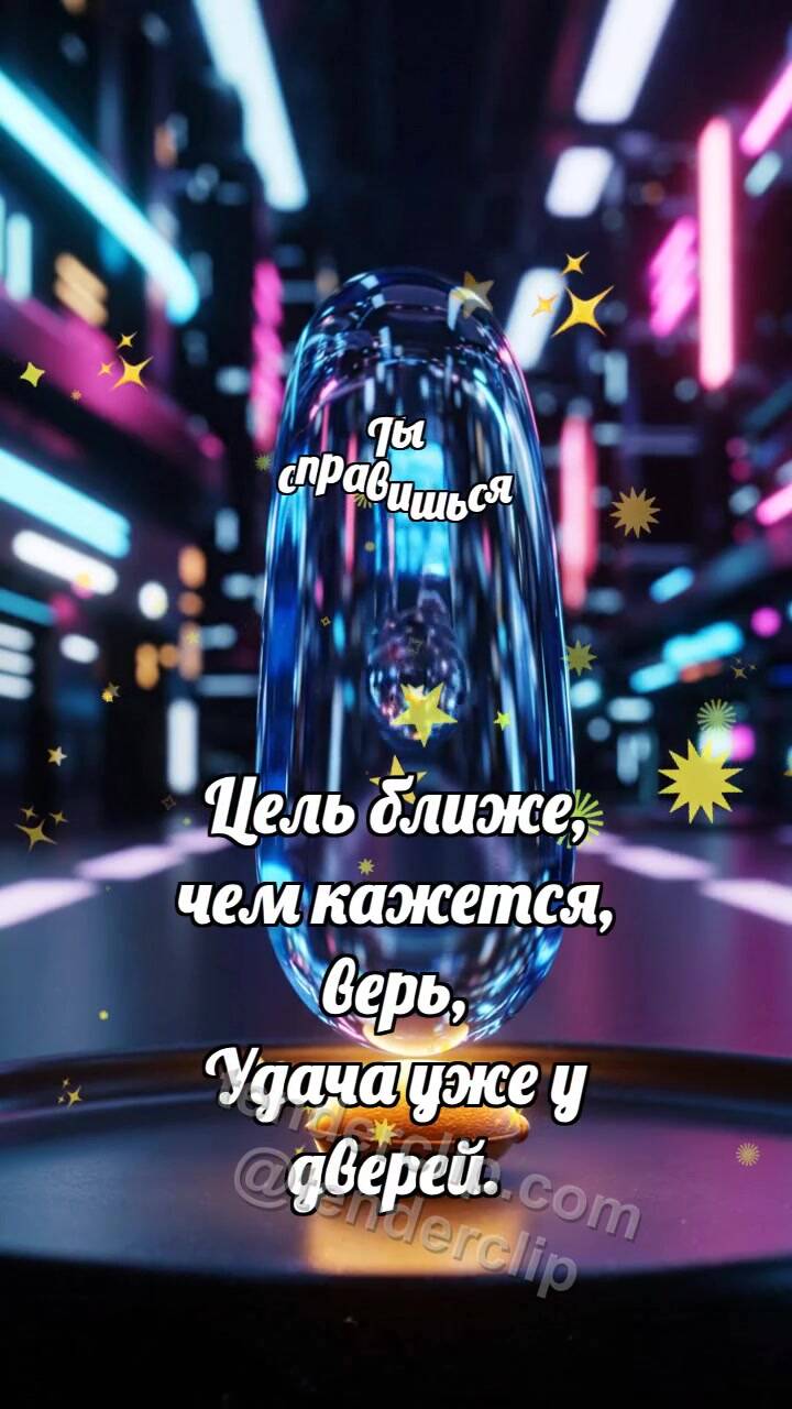 Анимационная открытка на тему Ты справишься: Сапфировая горка спускает каплю