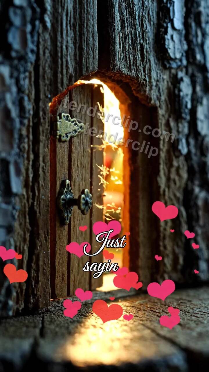 Animated greeting card about Just saying: light behind the door