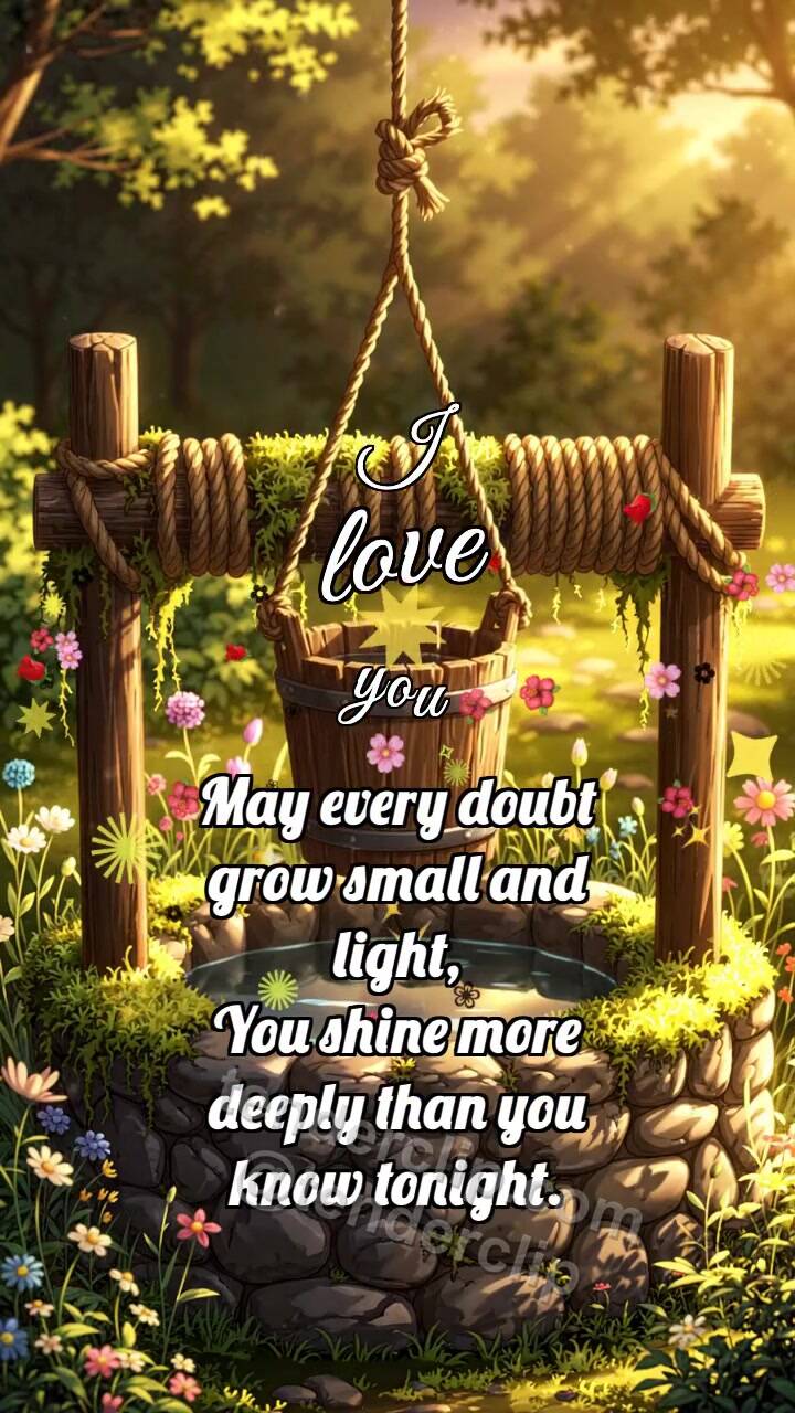 Animated greeting card about I love you: Well Guards Bucket