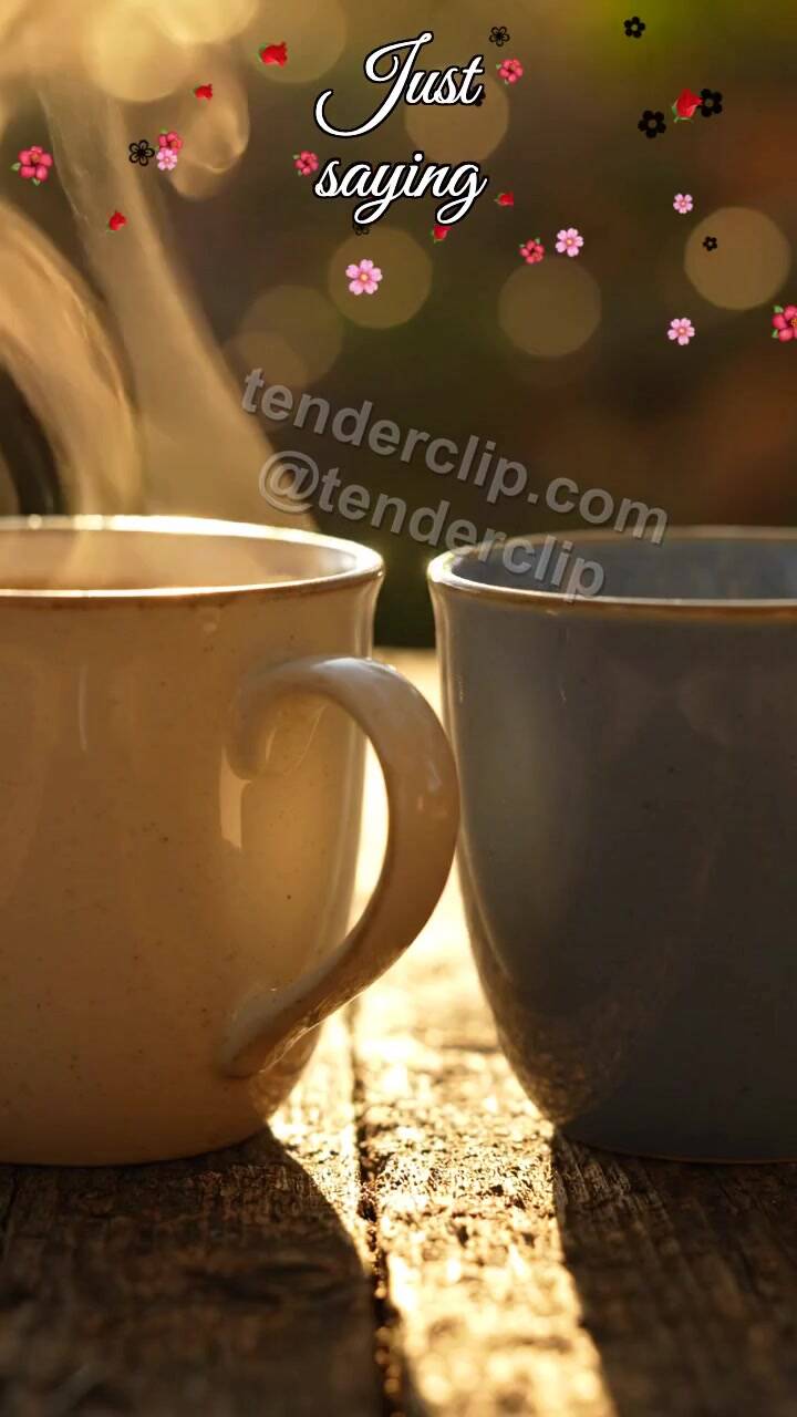 Animated greeting card about Just saying: mug handle turns