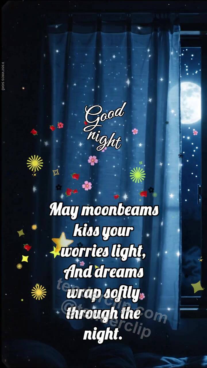 Animated greeting card about Good night: Star Curtain Closes